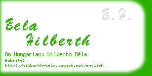 bela hilberth business card