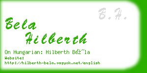 bela hilberth business card